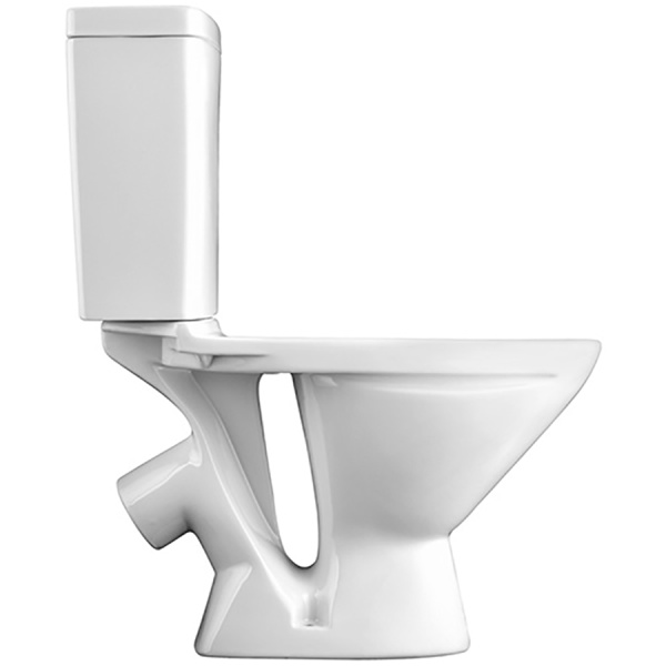 Унитаз-компакт КОСОЙ (650х345х765) АНТИВСПЛЕСК (ВОРОНКООБРАЗНЫЙ), подводка СНИЗУ, 2 режима, 954 фото  в интернет-магазине Санкомп