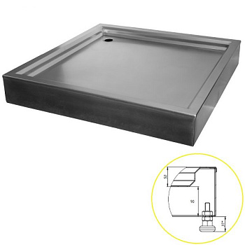 Поддон из нержавеющей стали квадратный (1000х1000х50) фото  в интернет-магазине Санкомп