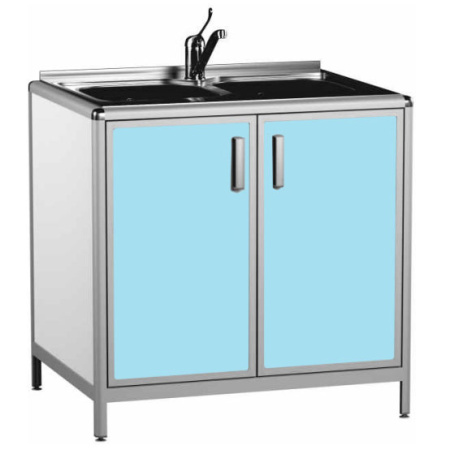 Стол медицинский с мойкой габариты 800х600х850 мм (фасад голубой), 26598 фото  в интернет-магазине Санкомп