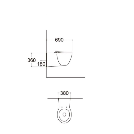 Унитаз для инвалидов подвесной С СИДЕНИЕМ БЕЗ КРЫШКИ  (690х380х360), 27116 фото  в интернет-магазине Санкомп