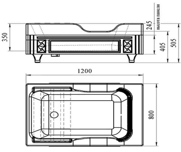 Ванна ножная акриловая 1200х800 мм, 18275 фото  в интернет-магазине Санкомп