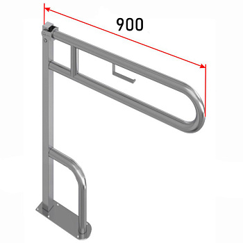 Поручень напольный с держателем для  бумаги из нержавеющей стали 900х200х770, 24833 фото  в интернет-магазине Санкомп