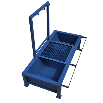 Мойка металлическая для чистки обуви с поддоном, с решеткой 1000x500x950 мм RAL 5005, 26943 фото  в интернет-магазине Санкомп