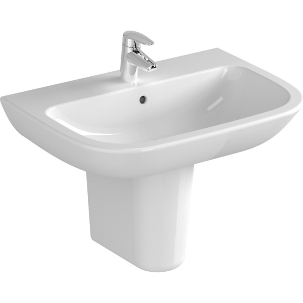 Умывальник с полупьедесталом с переливом и отверстием под смеситель (460х600х480), 23702 фото  в интернет-магазине Санкомп