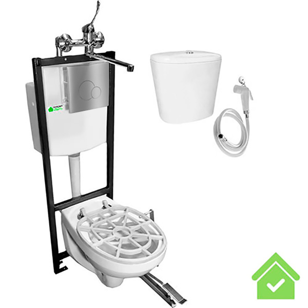 Видуар ПОДВЕСНОЙ СТАНДАРТ с инсталляцией бачок для раствора КЕРАМИКА, ПЕДАЛЬЮ И СМЕСИТЕЛЕМ, 27064 фото  в интернет-магазине Санкомп