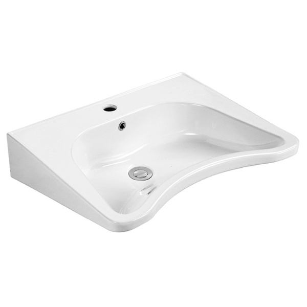Умывальник медицинский керамика с отверстием под смеситель с переливом 625х520х195, 24914 фото  в интернет-магазине Санкомп