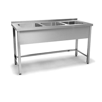 Хирургическая мойка 3х секционная из нержавеющей стали AISI 304, 1800х700х850 мм, 20839 фото  в интернет-магазине Санкомп