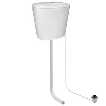 Бачок средний КЕРАМИКА С ПЕДАЛЬНЫМ ВСТРОЕННЫМ СМЫВОМ (3 метра) и трубкой 190х390х370, 14243 фото  в интернет-магазине Санкомп