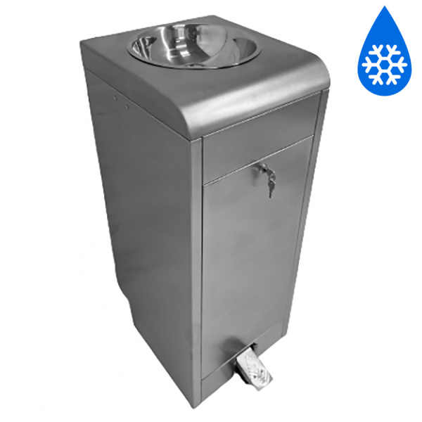 Фонтанчик питьевой педальный напольный 1 чаша Х/В, Б/Ф, Б/УФ, Б/Г, C/ТО, AISI 304, 350х380х900 26576 фото  в интернет-магазине Санкомп