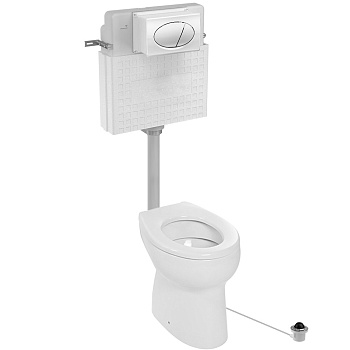 Унитаз педальный детский со встроенным бачком выпуск горизонтальный кнопка встроенная в пол, 14528 фото  в интернет-магазине Санкомп