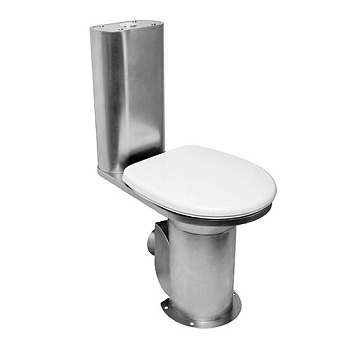 Унитаз-компакт НЕРЖАВЕЙКА, 350х570х745, горизонтальный 100, сидение дюропласт, подача снизу, 19774 фото  в интернет-магазине Санкомп