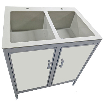 Стол-мойка из химстойкого пластика толщиной 8 мм, чаша изполипропилен 800х600х900 мм, 26578 фото  в интернет-магазине Санкомп