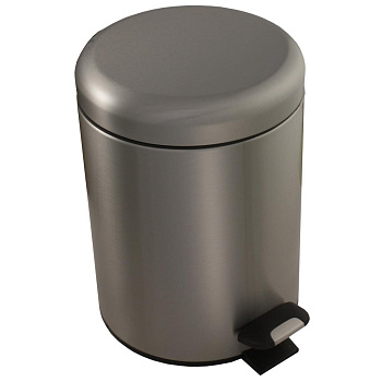 Ведро из нержавеющей стали с подъёмной крышкой 5 литров Матовое, 21213  фото  в интернет-магазине Санкомп