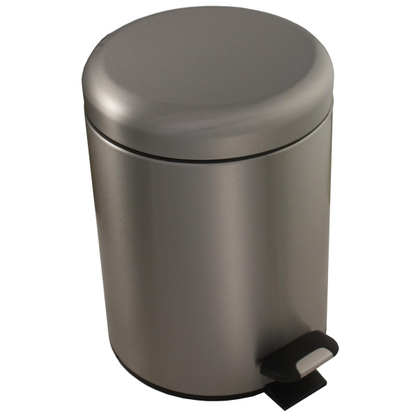 Ведро из нержавеющей стали с подъёмной крышкой 5 литров Матовое, 21213  фото  в интернет-магазине Санкомп