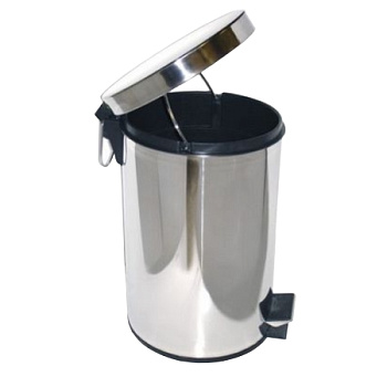 Ведро из нержавеющей стали с подъёмной крышкой 12 литров Глянцевое, 0713 фото  в интернет-магазине Санкомп