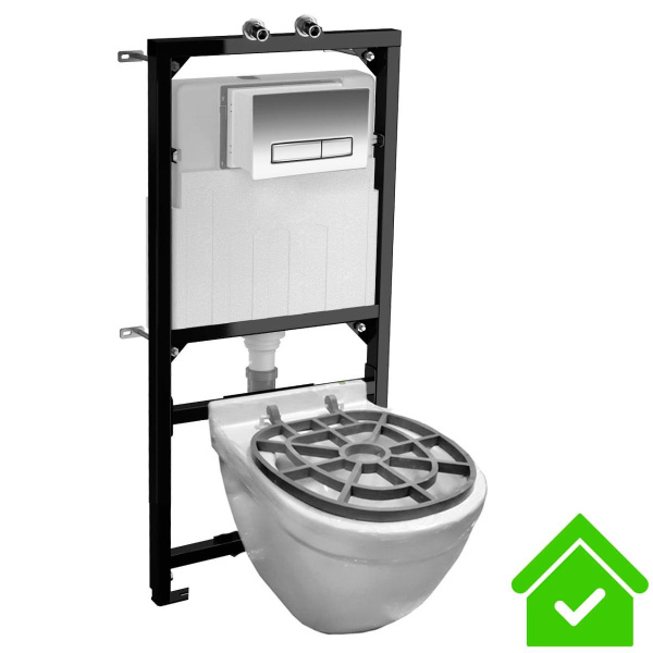 Видуар ПОДВЕСНОЙ БЕЗОБОДКОВЫЙ, с инсталляцией, (БЕЗ СМЕСИТЕЛЯ, ПЕДАЛИ И БАЧКА), 24618 фото в интернет-магазине СанКомп www.sancomp.ru