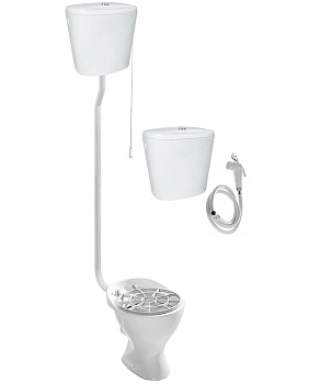 Видуар ВОРОНКООБРАЗНЫЙ, с высоким бачком КЕРАМИКА, бачком для раствора КЕРАМИКА, 8697 фото в интернет-магазине СанКомп www.sancomp.ru