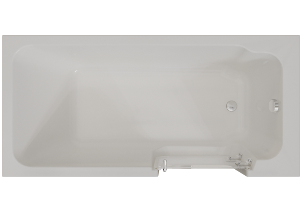 Ванна для инвалидов и пожилых со стеклянной дверцей лежачая правая 1680х800х610 мм, 22770  фото  в интернет-магазине Санкомп