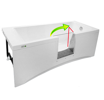 Ванна с дверцей 1700х700х630мм СЛИВ СПРАВА ДВЕРЦА Стекл ПО ЦЕНТРУ, ОТКРЫТИЕ НАПРАВО, 26909 фото  в интернет-магазине Санкомп