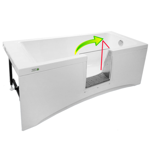 Ванна с дверцей 1700х700х630мм СЛИВ СПРАВА ДВЕРЦА Стекл ПО ЦЕНТРУ, ОТКРЫТИЕ НАПРАВО, 26909 фото  в интернет-магазине Санкомп