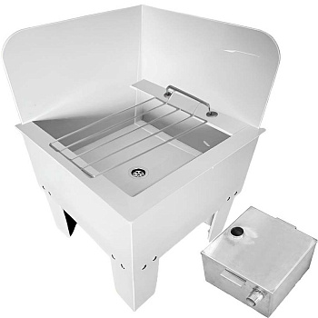 Слив технический  500х500х700 УГЛОВОЙ с решеткой из полипропилена вправо, ПЕСКОУЛОВИТЕЛЬ, 21143 фото  в интернет-магазине Санкомп