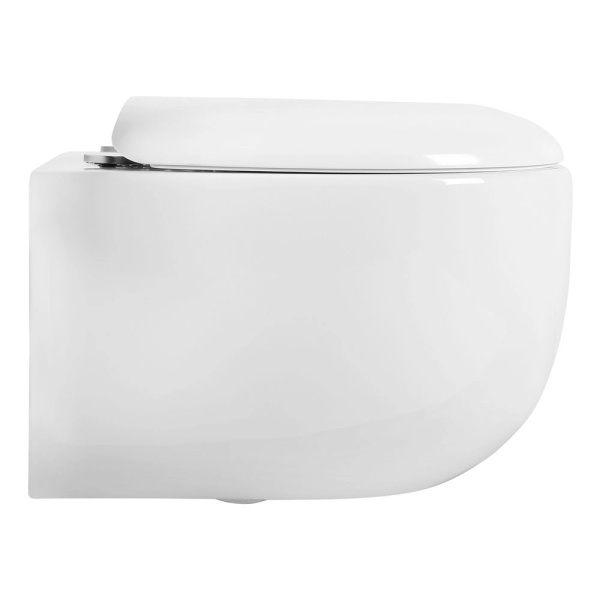 Унитаз подвесной БЕЗОБОДКОВЫЙ БЕЛЫЙ (530х395х340) С СИДЕНЬЕМ МИКРОЛИФТ, 24745 фото  в интернет-магазине Санкомп
