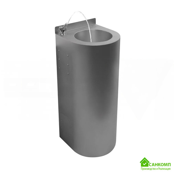 Фонтанчик питьевой кнопочный напольный 1 чаша Х/В, Б/Ф, Б/УФ, Б/Г, Б/ТО, AISI 304, 350х360х910 25977 фото  в интернет-магазине Санкомп