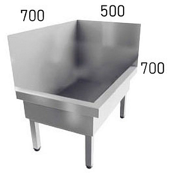 Слив технический напольный 700х500х700 УГЛОВОЙ с экраном (ПО РАЗМЕРАМ ЗАКАЗЧИКА), 23688 фото  в интернет-магазине Санкомп