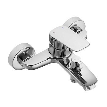 Смеситель для ванны настенный ОДНОРЫЧАЖНЫЙ, излив литой, длина излива 171 мм, лейка 1 режим, 22748  фото  в интернет-магазине Санкомп