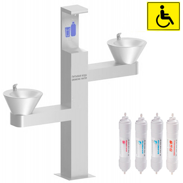 Мгн станция питьевая кнопочная напольная 3 чаши Х/В, С/Ф, Б/УФ, Б/Г, Б/ТО, Б/О, 1430x1190x175 26673  фото  в интернет-магазине Санкомп