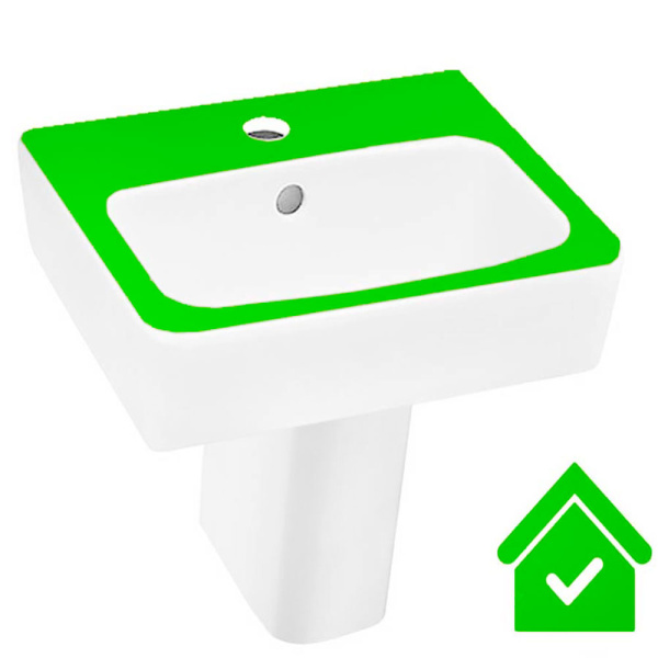 Умывальник на пьедестале ДЕТСКИЙ С/О, С/П 40 см ПРЯМОУГОЛЬНЫЙ (340х400х500) для детей от 4 до 7 лет фото  в интернет-магазине Санкомп