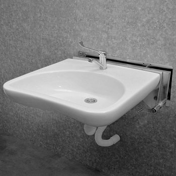 Комплект Умывальник для инвалидов с изменяемым наклоном (640х550х165) без смесителя, 24884 фото  в интернет-магазине Санкомп