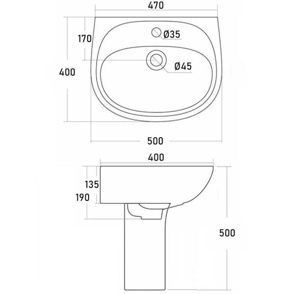 Умывальник на пьедестале ДЕТСКИЙ С/О, С/П 50 см ПОЛУКРУГЛЫЙ (400х500х500) для детей от 4 до 7 лет  фото  в интернет-магазине Санкомп