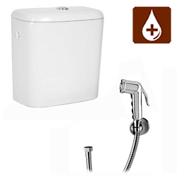 Бачок подвесной из КЕРАМИКИ ДЛЯ ДЕЗРАСТВОРОВ с гигиенической лейкой ПЛАСТИК 185х380х385, 2745 фото в интернет-магазине СанКомп www.sancomp.ru