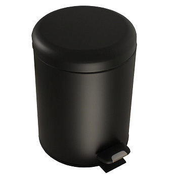 Ведро из нержавеющей стали с подъёмной крышкой 5 литров Черное, 21215 фото  в интернет-магазине Санкомп