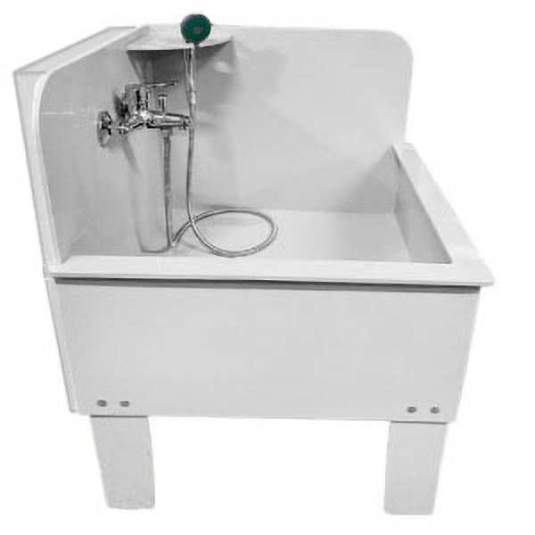 Слив технический  500х560х690 мм УГЛОВОЙ с экраном СО СМЕСИТЕЛЕМ (ДОПОЛНИТЕЛЬНАЯ ПОЛКА СЛЕВА), 20128 фото  в интернет-магазине Санкомп