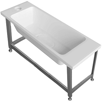 Ногомойка из искуственного мрамора (600х210х120) на каркасе высота 350 мм, 23941 фото  в интернет-магазине Санкомп