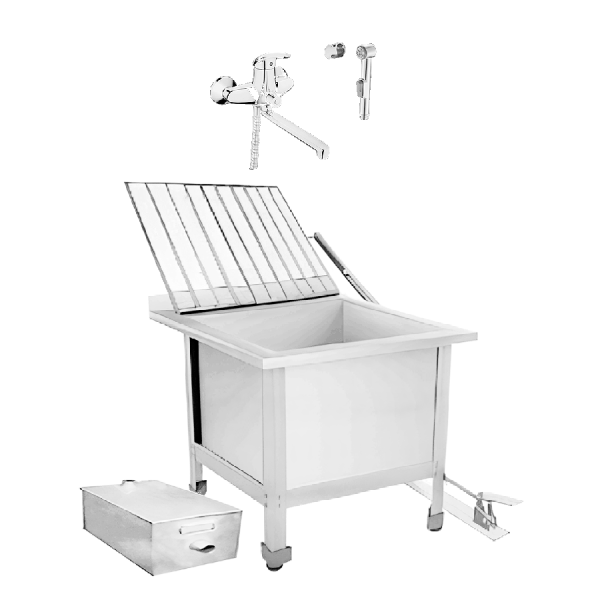 Видуар технический слив(поддон) 530x530x600 РЕШЕТКА ПЕДАЛЬ СМЕСИТЕЛЬ ПЕСКОУЛОВИТЕЛЬ, 18167 фото  в интернет-магазине Санкомп