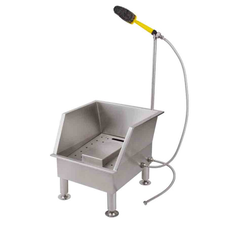 Мойка для обуви из нержавеющей стали с экраном в комплекте с щеткой,  фото  в интернет-магазине Санкомп