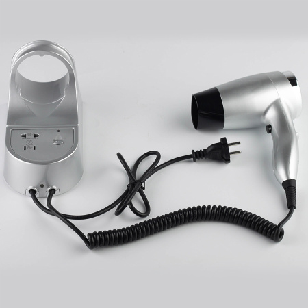 Фен для волос + розетка для бритвы 1400 Вт Серебро, 24378  фото  в интернет-магазине Санкомп
