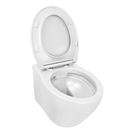 Унитаз подвесной БЕЗОБОДКОВЫЙ (370х520х360) С СИДЕНЬЕМ МИКРОЛИФТ 22567  фото  в интернет-магазине Санкомп