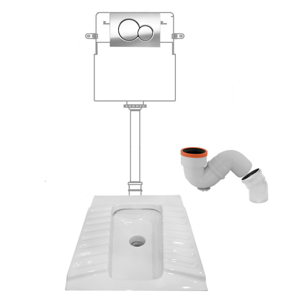 Чаша Генуя Керамика Усиленная с инсталляцией с кнопкой Хром, 25388 фото  в интернет-магазине Санкомп