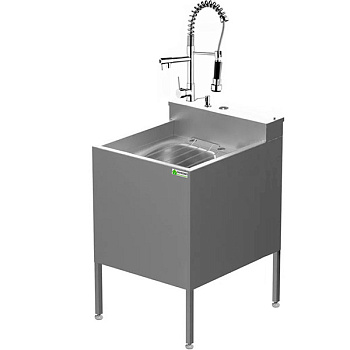 Видуар из нержавеющей стали AISI 304 моноблок c бачком, смесителем с душирующим устройством, 20626 фото в интернет-магазине СанКомп www.sancomp.ru