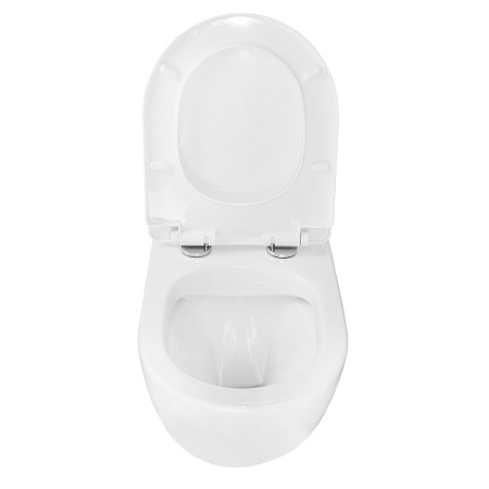 Унитаз подвесной БЕЗОБОДКОВЫЙ (360х480х350) С СИДЕНЬЕМ МИКРОЛИФТ ПОЛИПРОПИЛЕН 22569  фото  в интернет-магазине Санкомп