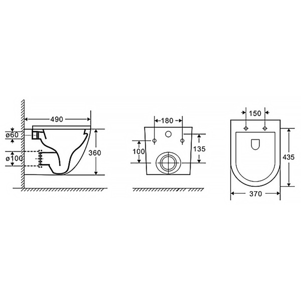 Унитаз подвесной с быстросъемным сиденьем микролифт, ЧЕРНЫЙ МАТОВЫЙ, инсталляция с кнопкой 22475   фото  в интернет-магазине Санкомп