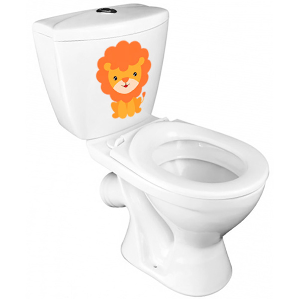 Унитаз-компакт детский с косым выпуском с рисунком ЛЕВ (560х300х650(330)),15513  фото  в интернет-магазине Санкомп