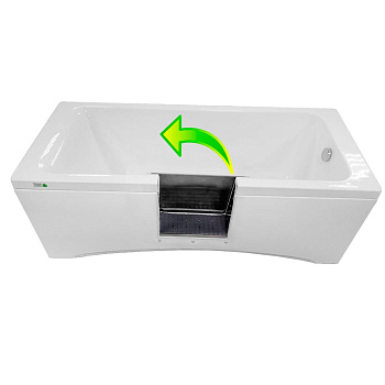 Ванна с дверцей по центру антискольжение 1700х700х630 мм СЛИВ СПРАВА (Без отдельной ступени), 23131 фото  в интернет-магазине Санкомп