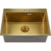 Мойка врезная нержавейка 600х450x200 мм С/О МАТОВАЯ ЗОЛОТО с сифоном, 17846 фото  в интернет-магазине Санкомп