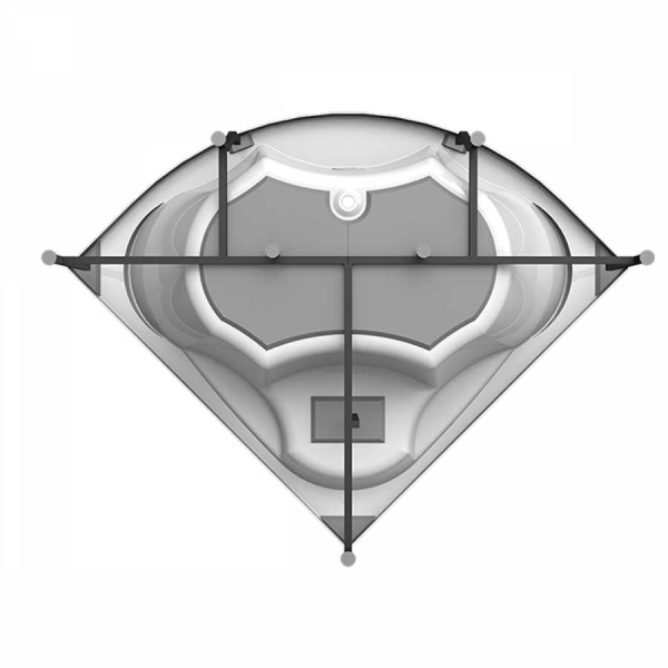 Ванна акриловая угловая гидромассажная с каркасом 1490х1490 мм, 21929  фото  в интернет-магазине Санкомп