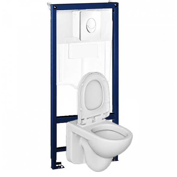 Унитаз ДЕТСКИЙ подвесной сиденье с крышкой с инсталляцией с кнопкой, 20966  фото арт.20966 от СанКомп www.sancomp.ru